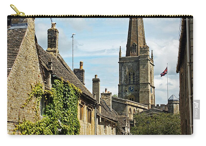 Burford Zip Pouch featuring the photograph Burford Village Street by Tony Murtagh