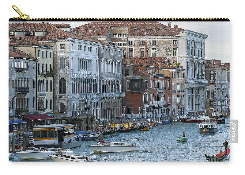 Busy Waterway Zip Pouch featuring the photograph Busy Waterway by Victoria Harrington