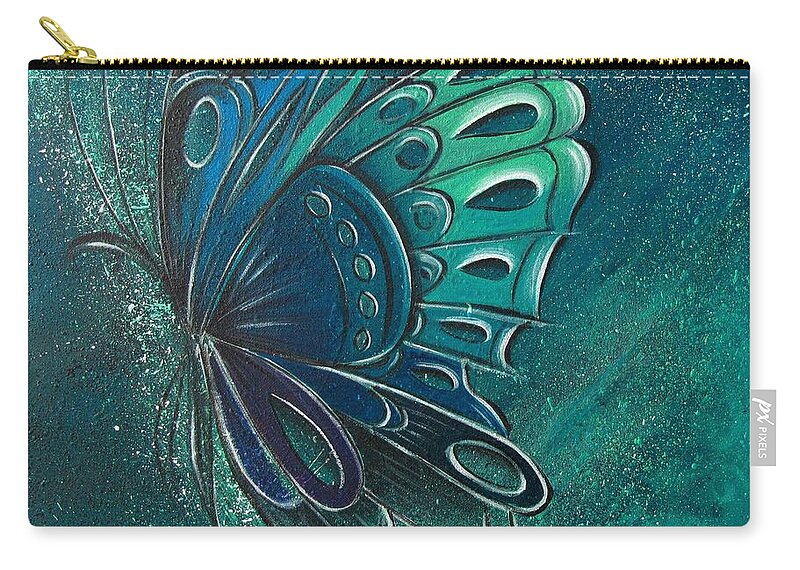 Reina Zip Pouch featuring the painting Butterfly 2 by Reina Cottier