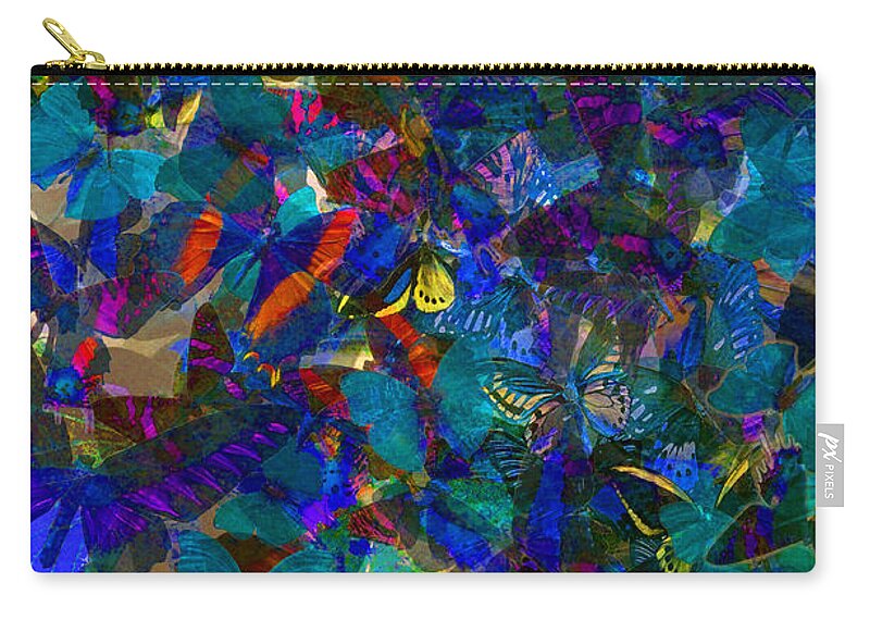 Butterflys Zip Pouch featuring the photograph Butterfly Collage Blue by Robert Meanor