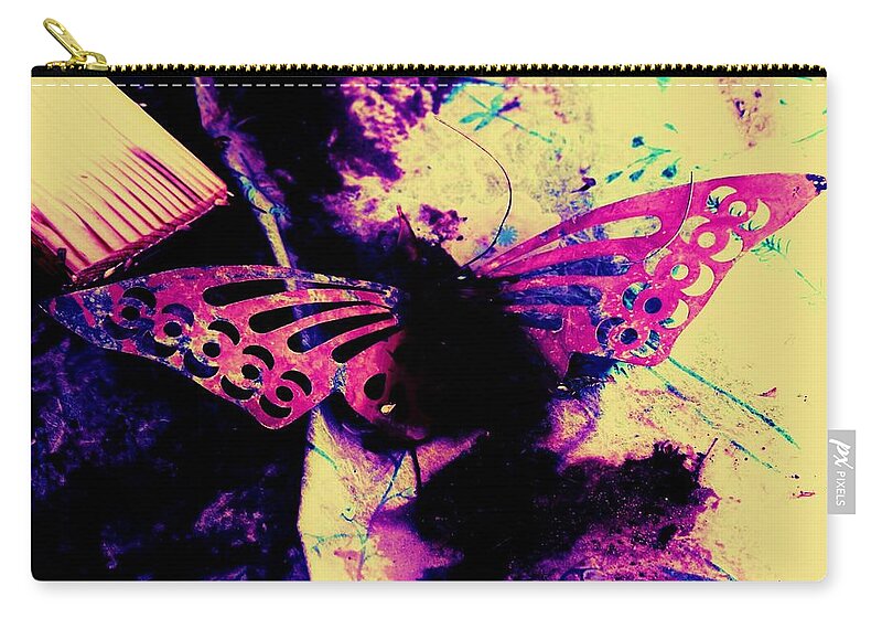 Butterfly Zip Pouch featuring the photograph Butterfly disintegration by Jessica S