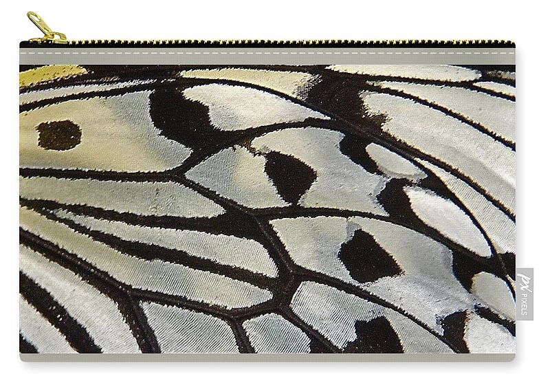 Butterfly Zip Pouch featuring the photograph Butterfly wing by Jocelyn Kahawai