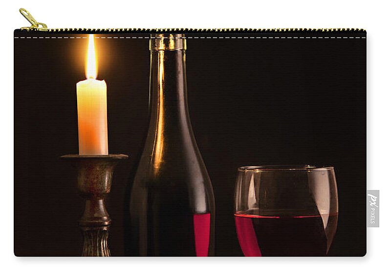 Wine Zip Pouch featuring the photograph By candlelight by Bill Wakeley