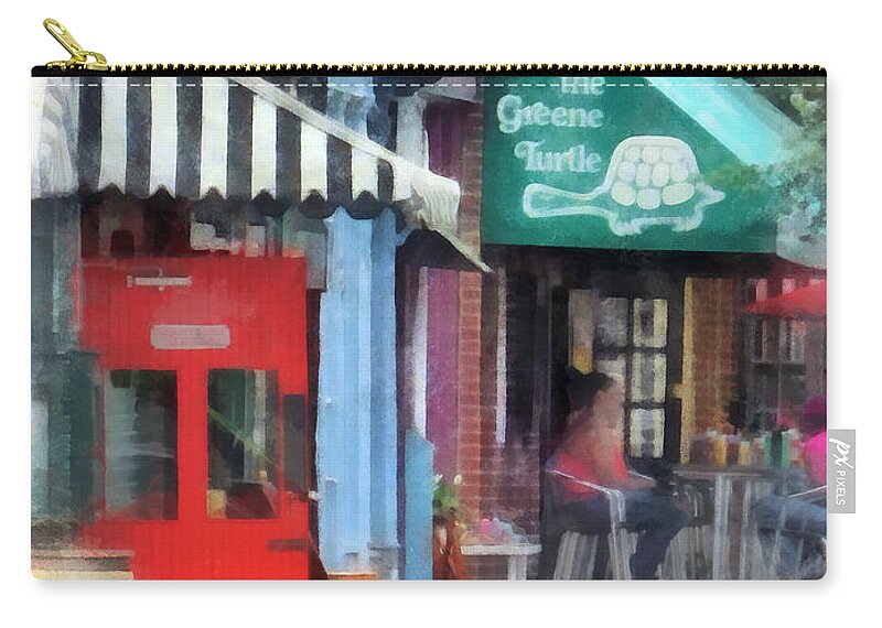 Fells Point Zip Pouch featuring the photograph Cafe Fells Point MD by Susan Savad