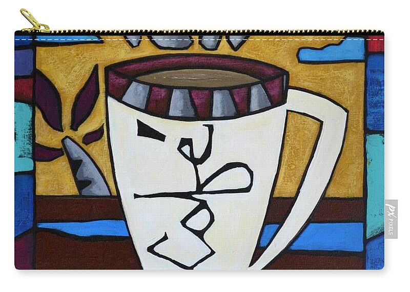 Coffee Zip Pouch featuring the painting Cafe Resto by Oscar Ortiz