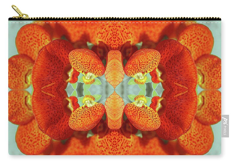 Tranquility Zip Pouch featuring the photograph Calceolaria Flower Collage by Silvia Otte