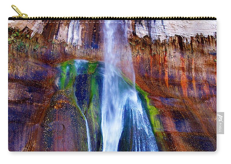 Escalante Zip Pouch featuring the photograph Calf Creek Falls by Tranquil Light Photography