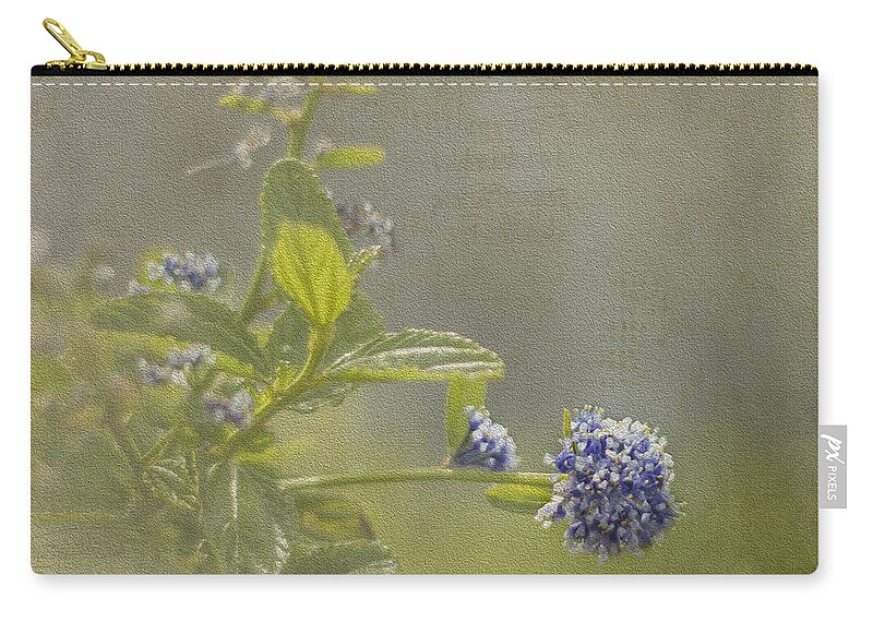 Clare Stokes Zip Pouch featuring the photograph California Lilac by Clare Bambers