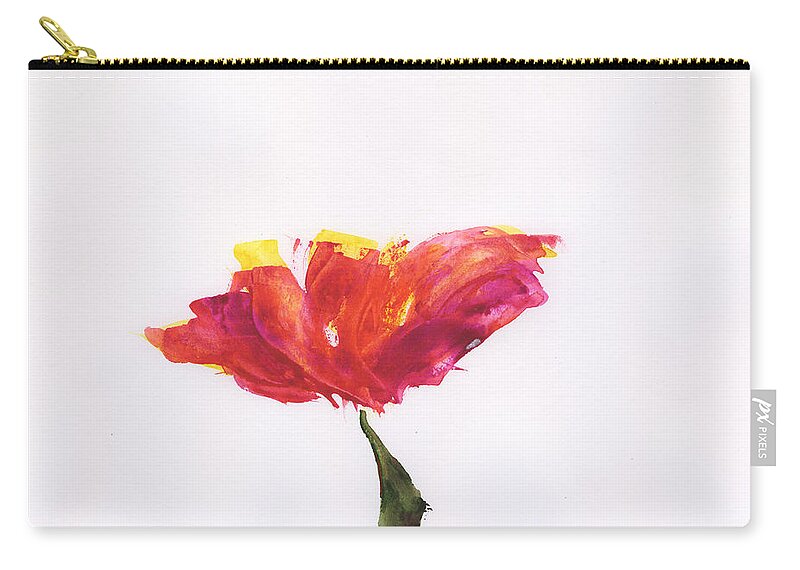 California Poppy Zip Pouch featuring the painting California Poppy by Frank Bright