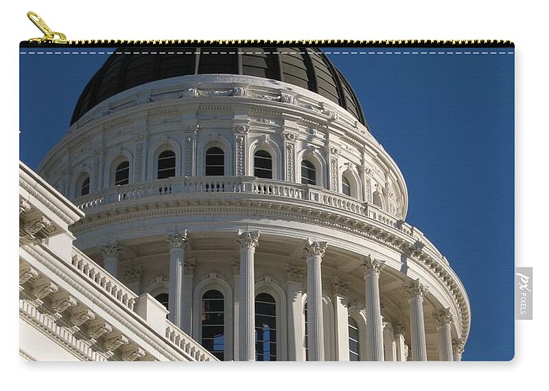 California Zip Pouch featuring the photograph California State Capitol Dome by James B Toy