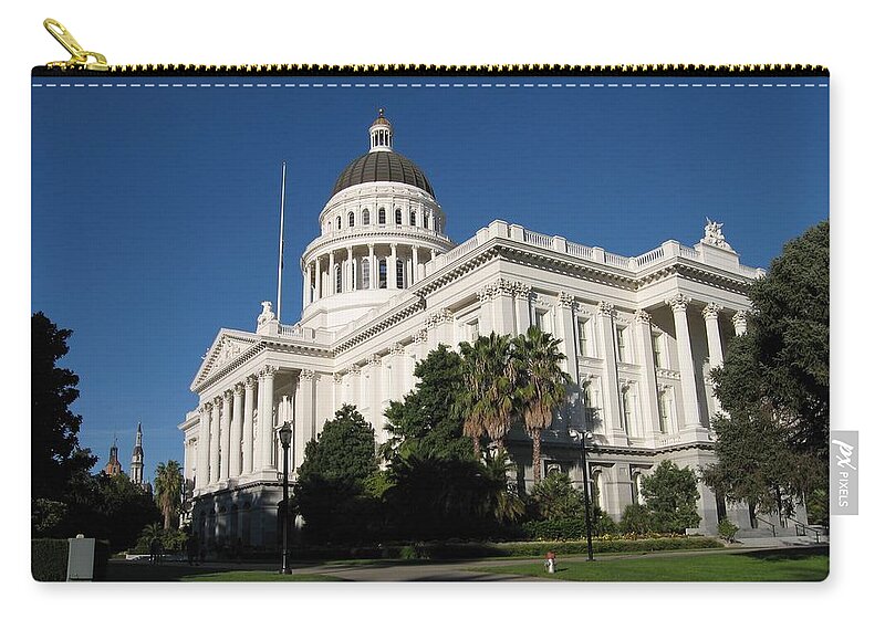 California Zip Pouch featuring the photograph California State Capitol by James B Toy