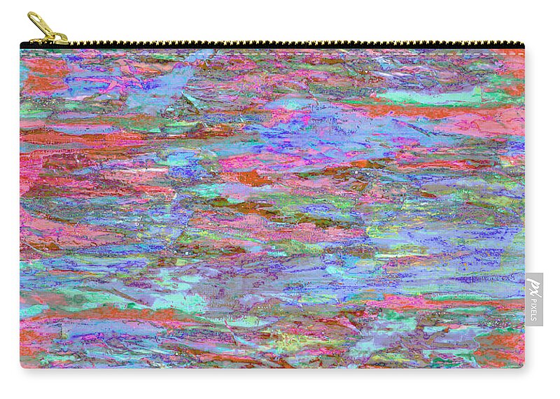 Abstract Zip Pouch featuring the digital art Calmer Waters by Stephanie Grant
