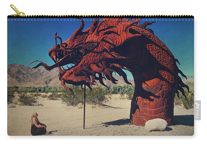 Galleta Meadows Zip Pouch featuring the photograph Calmly Facing Down My Demon by Laurie Search