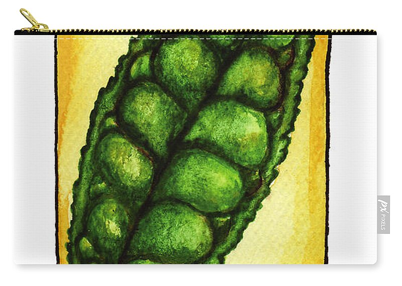 Camellia Sinensis Carry-all Pouch featuring the painting Camellia Sinensis Leaf by Michelle Bien