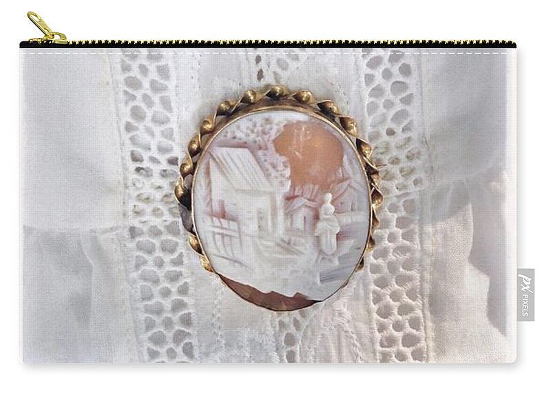 Cameo Lace Zip Pouch featuring the photograph Cameo Lace by Susan Garren