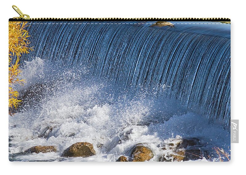 Animal Themes Zip Pouch featuring the photograph Canada Geese And Hydroelectric Power by Mark Miller Photos
