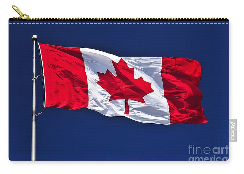 Flag Zip Pouch featuring the photograph Canadian flag by Elena Elisseeva