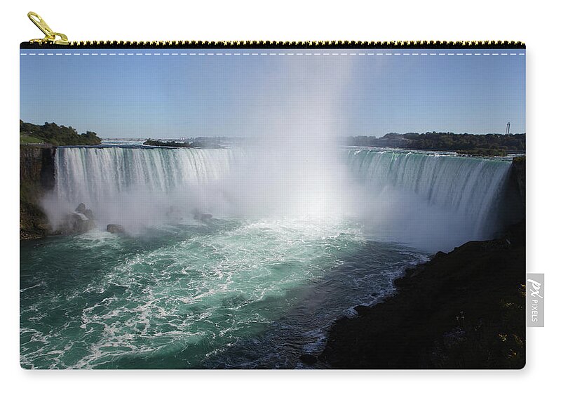Scenics Zip Pouch featuring the photograph Canadian Horseshoe Niagara Falls by Massimo Pizzotti