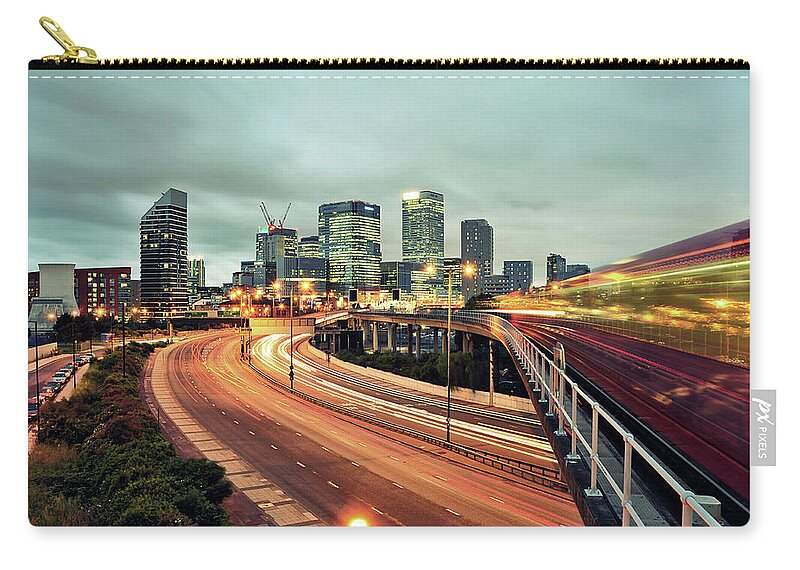 Built Structure Zip Pouch featuring the photograph Canary Wharf by Thank You For Choosing My Work.