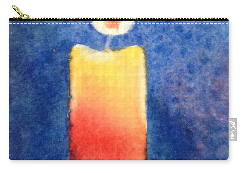Candle Zip Pouch featuring the painting Candle Glow by Marilyn Jacobson