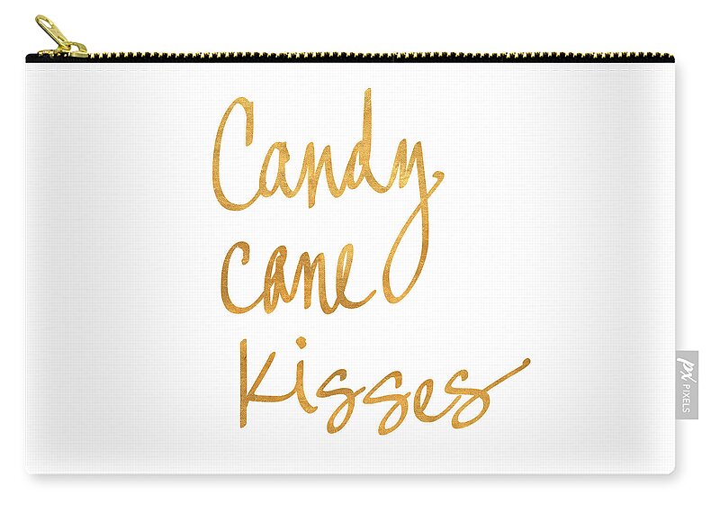 Candy Carry-all Pouch featuring the digital art Candy Cane Kisses by South Social Studio