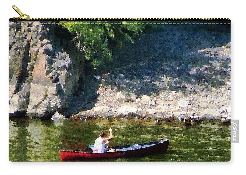 Outdoors Zip Pouch featuring the photograph Canoeing in Paterson NJ by Susan Savad