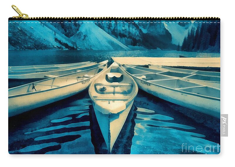 Alberta Zip Pouch featuring the photograph Canoes by Edward Fielding