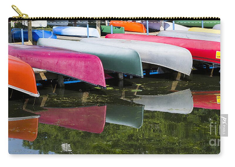 Canoes Zip Pouch featuring the photograph Canoes - Lake Wingra - Madison by Steven Ralser