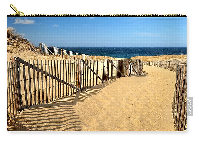 The World's Best Zip Pouch featuring the photograph Cape Cod Beach by Mitchell R Grosky