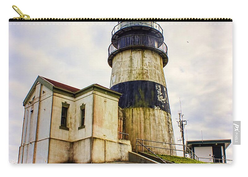 Lighthouse Zip Pouch featuring the photograph Cape Disappointment by Cathy Anderson
