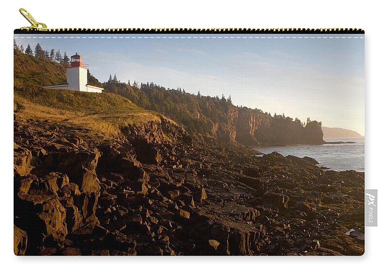 Lighthouse Zip Pouch featuring the photograph Cape D'Or 3 by Brent L Ander