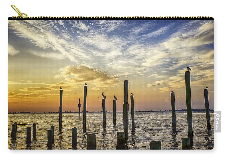 Southport Zip Pouch featuring the photograph Cape Fear Sunrise by Nick Noble