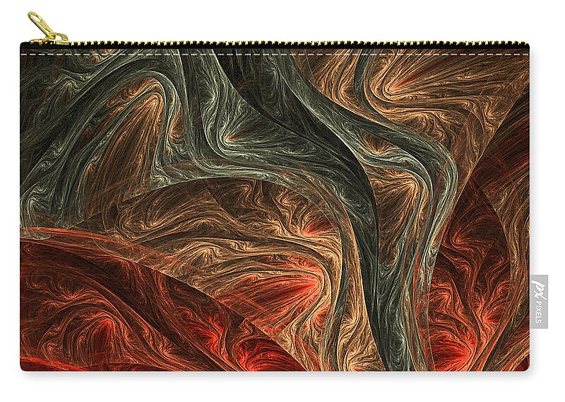 Fractal Zip Pouch featuring the digital art Captivate by Lourry Legarde