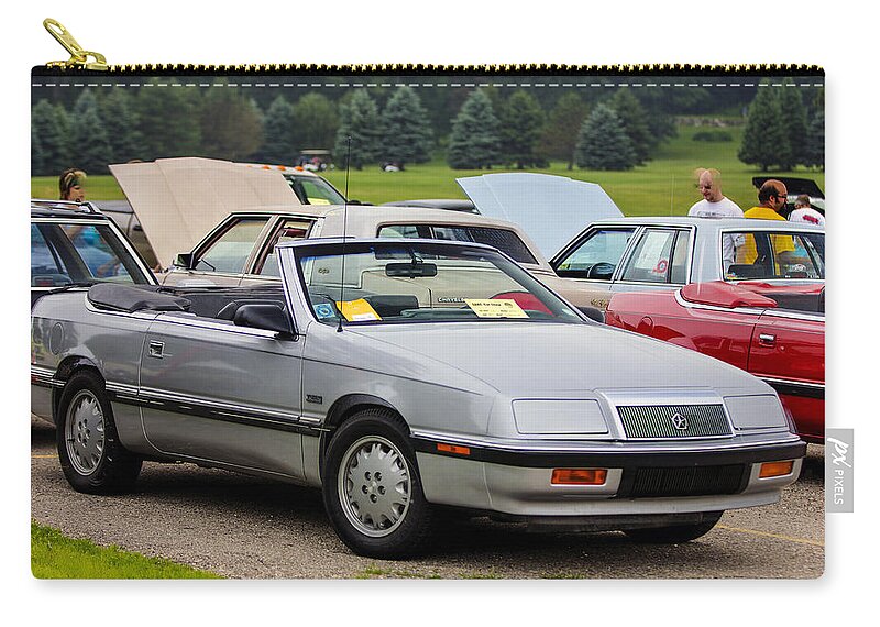 Chrysler Lebaron Convertible Zip Pouch featuring the photograph Car Show 056 by Josh Bryant
