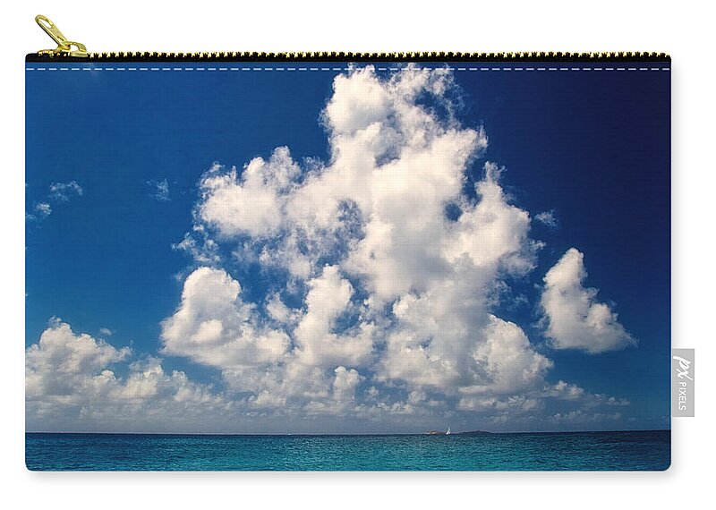 Blue Zip Pouch featuring the photograph Caribbean Cloud by Lisa Chorny