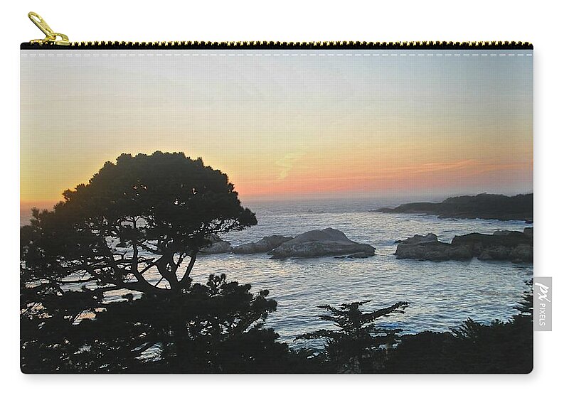 California Sunset Zip Pouch featuring the photograph Carmel's Scenic Beauty by Kristina Deane