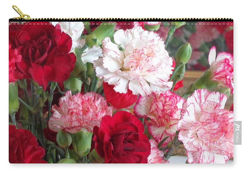 Carnation Zip Pouch featuring the photograph Carnation Cluster by Christina Verdgeline