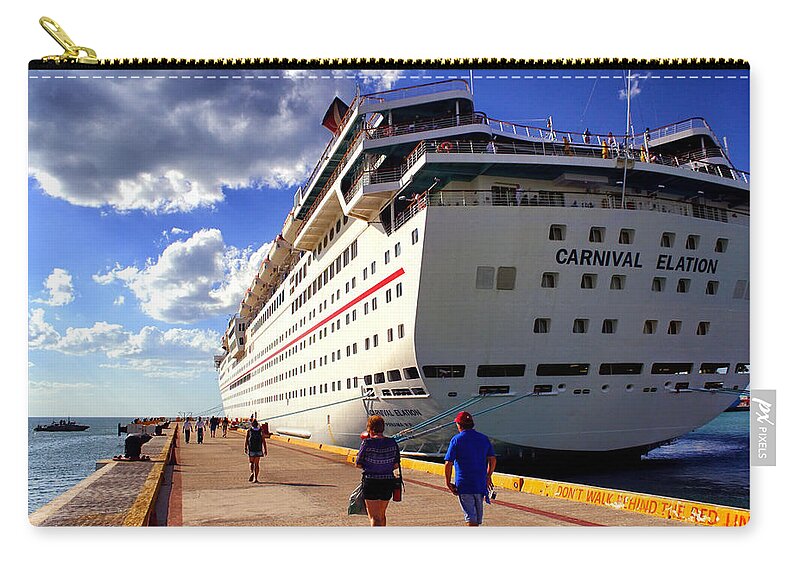 Cruise Zip Pouch featuring the photograph Carnival Elation Docked in Progreso by Jason Politte