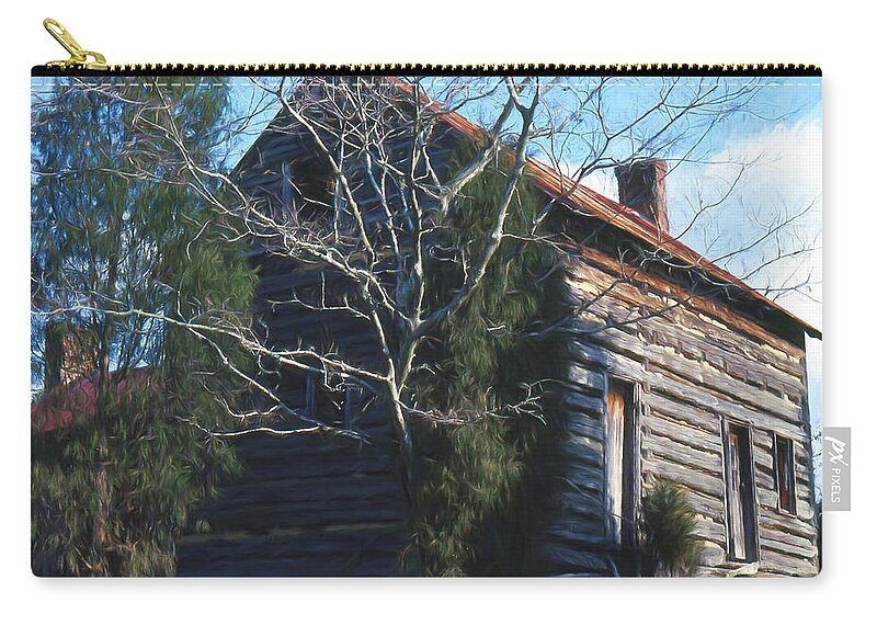 Carolinas Zip Pouch featuring the photograph Carolina Cabin by Richard Rizzo