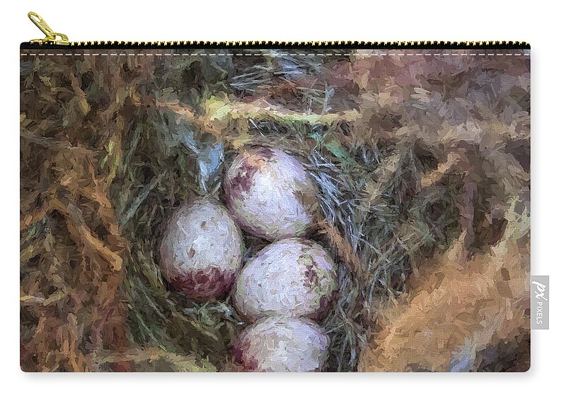 Carolina Wren Nest Zip Pouch featuring the photograph Carolina Wren Nest by Bellesouth Studio