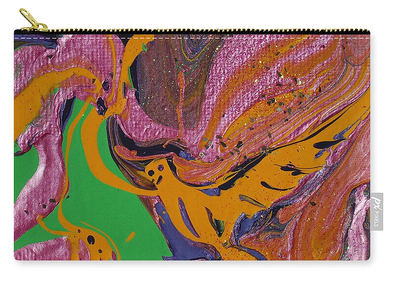 Carousel Zip Pouch featuring the painting Carousel by Donna Blackhall