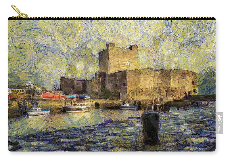 Carrickfergus Carry-all Pouch featuring the photograph Starry Carrickfergus Castle by Nigel R Bell