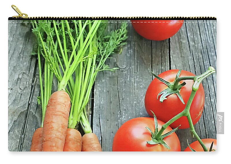 Arizona Zip Pouch featuring the photograph Carrots & Tomatoes by Kyoko Hasegawa Photography