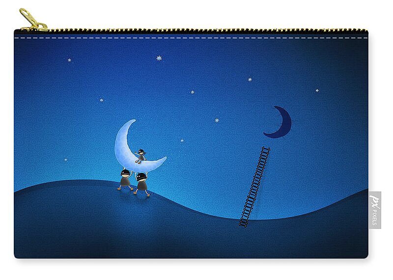 Carry Zip Pouch featuring the digital art Carry the Moon by Gianfranco Weiss