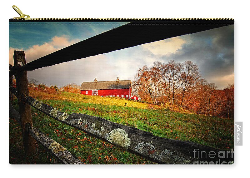 Kent Zip Pouch featuring the photograph Carter Farm Connecticut by Sabine Jacobs