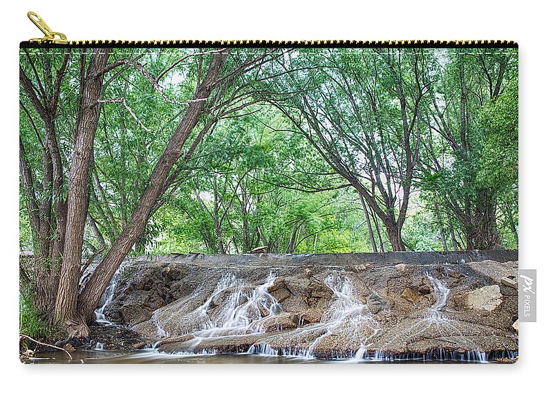 Waterfall Zip Pouch featuring the photograph Cascading Waterfall by James BO Insogna