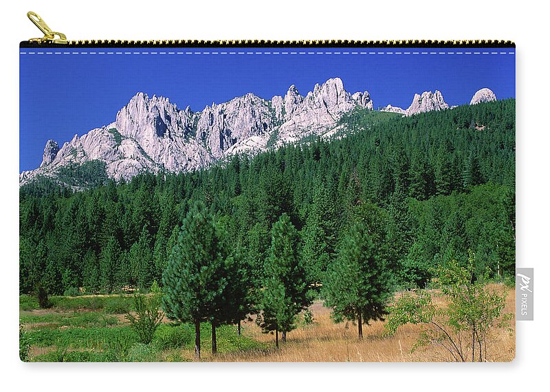 Toughness Zip Pouch featuring the photograph Castle Crags From South by John Elk