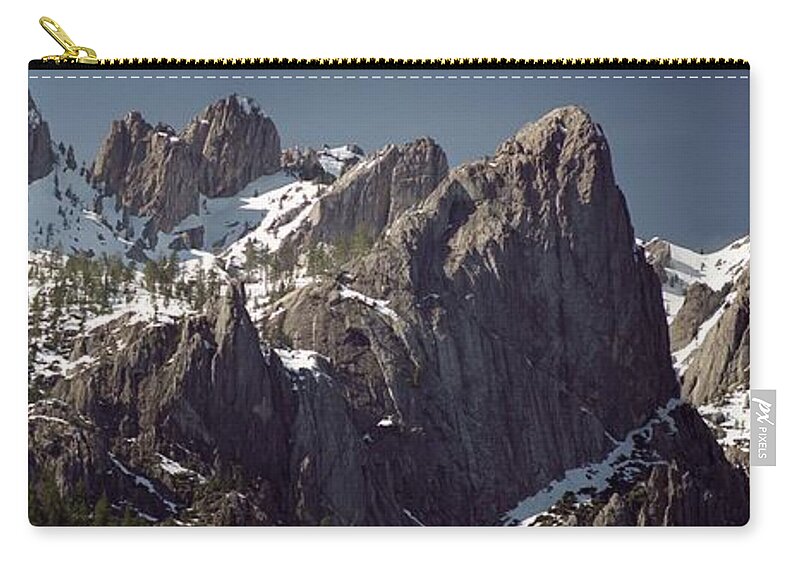 Castle Crags Zip Pouch featuring the photograph Castle Crags Panorama by James B Toy