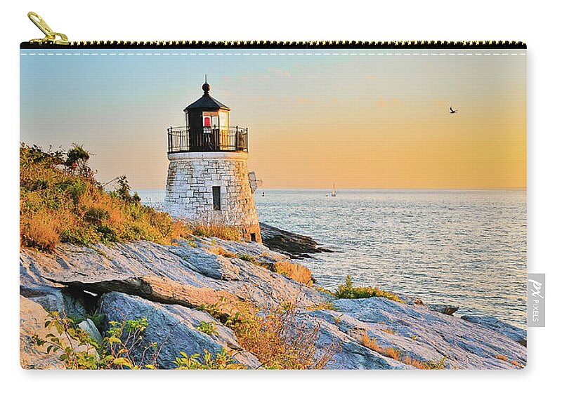 Castle Carry-all Pouch featuring the photograph Castle Hill Lighthouse 1 Newport by Marianne Campolongo