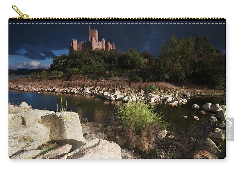 Tagus River Zip Pouch featuring the photograph Castle In Portugal by Zulufriend
